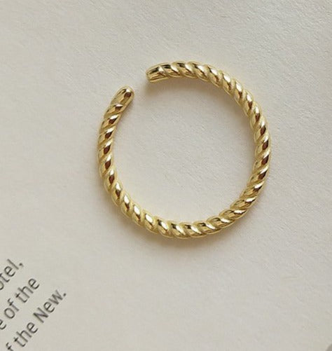 Twisted Gold Adjustable Ring