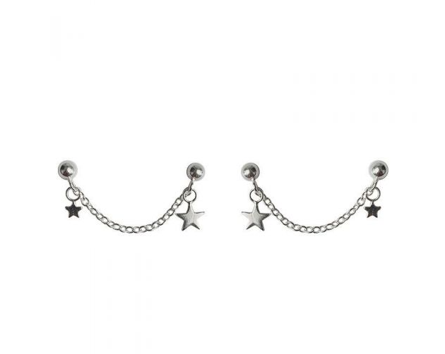 Double Star Chain Earring