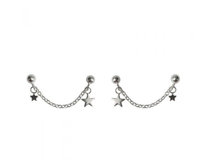 Double Star Chain Earring